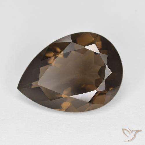 Quarzo fumè Marrone scuro naturale da 5.67 ct, Forma a pera, VVS