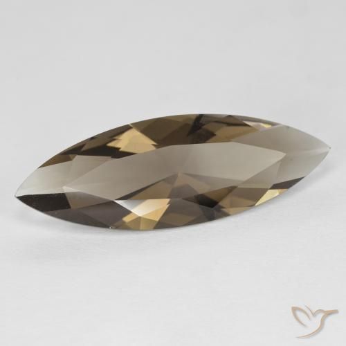 Quarzo fumé Medium Light-Brown naturale da 6.36 ct, Taglio marquise, VVS