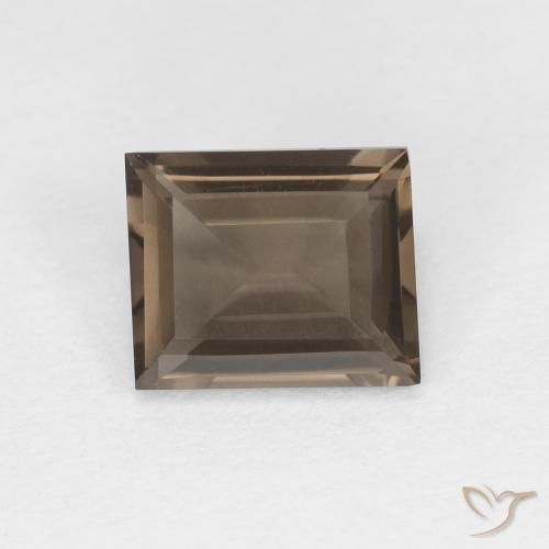 0.85ct Naturale Marrone Noce Quarzo fumé, Taglio a baguette, VVS