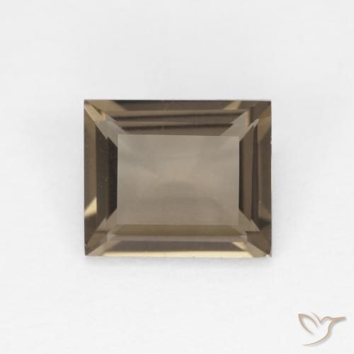 0.85ct Naturale Marrone terra d'ombra chiaro Quarzo fumé, Taglio a baguette, VVS