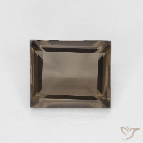 0.86ct Naturale Medium Dark-Brown Quarzo fumé, Taglio a baguette, VVS