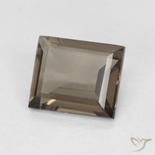 Quarzo fumé Medium Dark-Brown naturale da 0.86 ct, Taglio a baguette, VVS