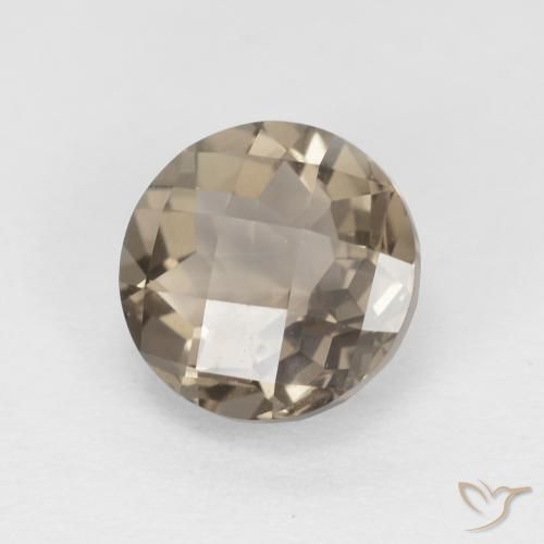 Quarzo fumé Marrone chiaro naturale da 1.26 ct, Rotondo, VVS