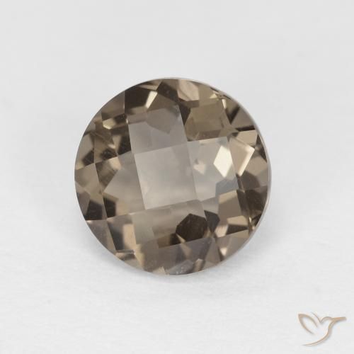 Quarzo fumé ombra marrone naturale da 1.27 ct, Rotondo, VVS