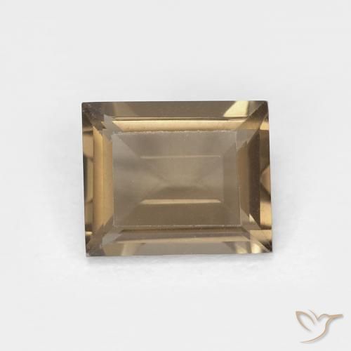 0.88ct Naturale Medium Light-Brown Quarzo fumé, Taglio a baguette, VVS