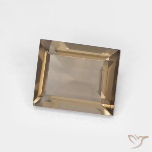 Quarzo fumé Medium Light-Brown naturale da 0.88 ct, Taglio a baguette, VVS