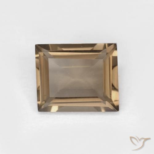 0.87ct Naturale Medium Light-Brown Quarzo fumè, Taglio a baguette, VVS