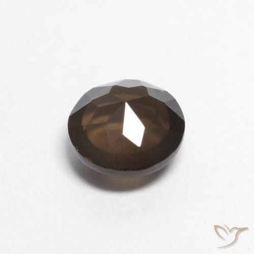 Quarzo fumé Marrone scuro naturale da 0.88 ct, Rotondo, Trasparente