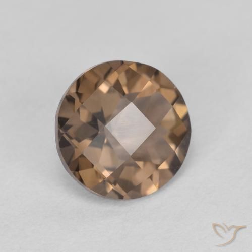 Quarzo fumé Marrone chiaro naturale da 1.19 ct, Rotondo, VVS