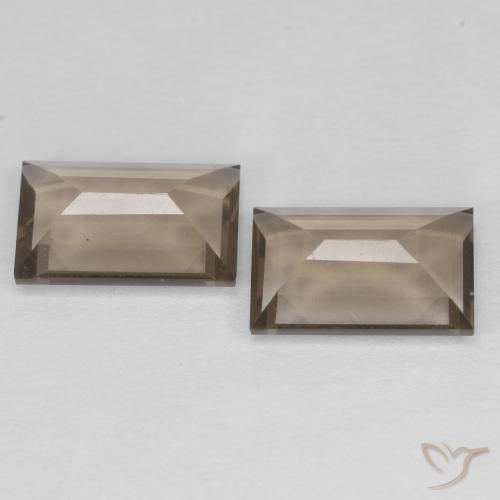 Gemme di Quarzo fumé Marrone caldo naturale da 2.82 ct, Taglio a baguette, VVS