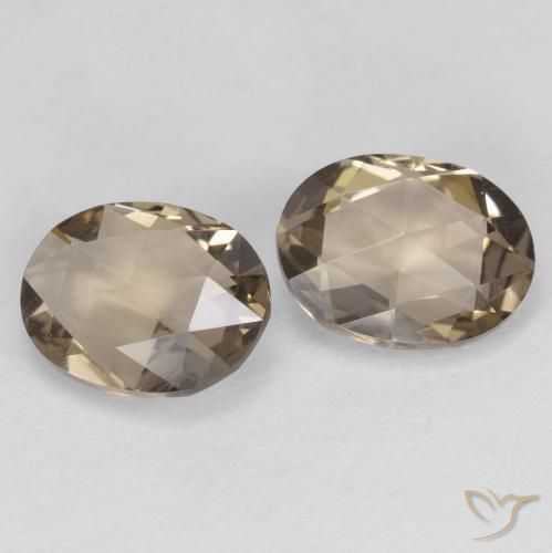 Gemme di Quarzo fumé legno marrone Wood naturale da 2.25 ct, Ovale, VVS