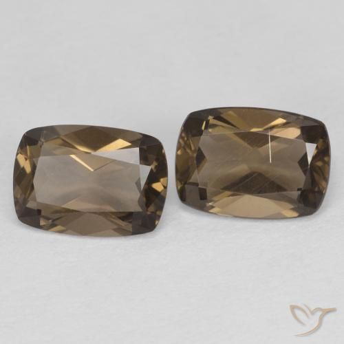 Gemme di Quarzo fumé Medium Light-Brown naturale da 1.65 ct, Cuscino, VVS