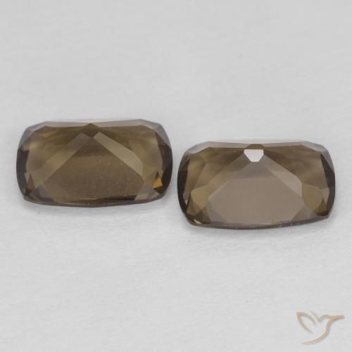 Gemme di Quarzo fumé Medium Light-Brown naturale da 1.65 ct, Cuscino, VVS