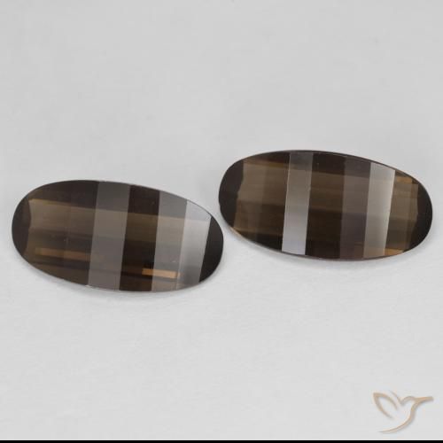 Gemme di Quarzo fumé Hickory Brown naturale da 4.94 ct, Ovale, VVS