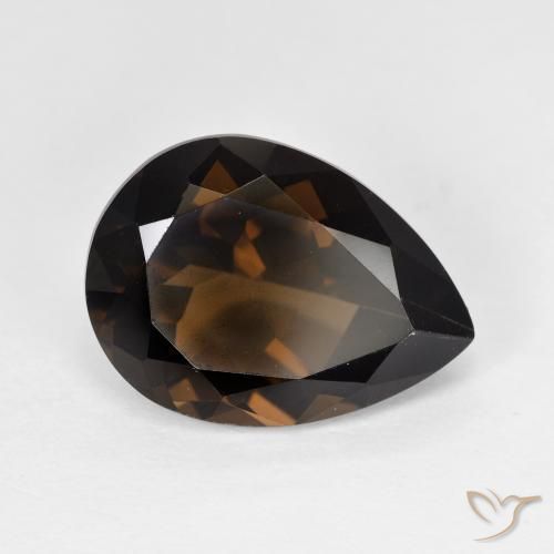 Quarzo fumé Marrone medio naturale da 5.84 ct, Forma a pera, VVS-VS