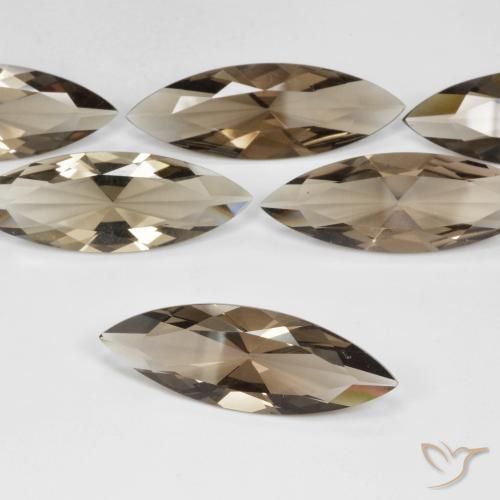Quarzo fumé Marrone medio naturale da 6.14 ct, Taglio marquise, VVS
