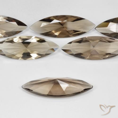 Quarzo fumé Marrone medio naturale da 6.14 ct, Taglio marquise, VVS