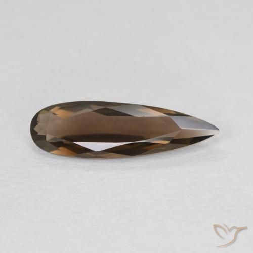 Quarzo fumé Marrone medio naturale da 1.61 ct, Forma a pera, VVS