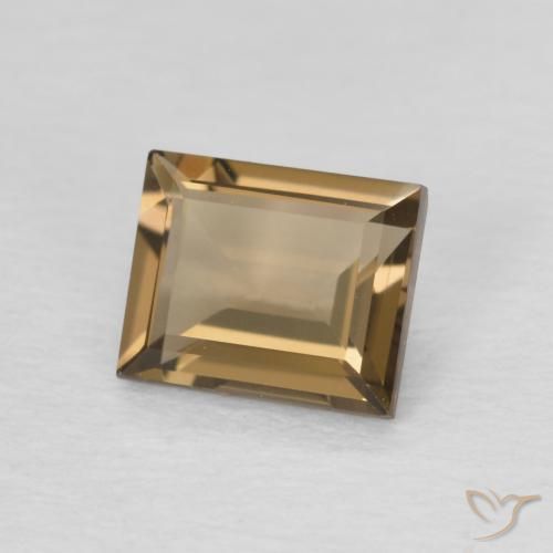 Quarzo fumé Moka chiaro naturale da 0.91 ct, Taglio a baguette, VVS