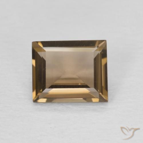 0.87ct Naturale Medium Dark-Brown Quarzo fumé, Taglio a baguette, VVS