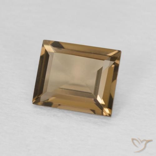 Quarzo fumé Medium Dark-Brown naturale da 0.87 ct, Taglio a baguette, VVS