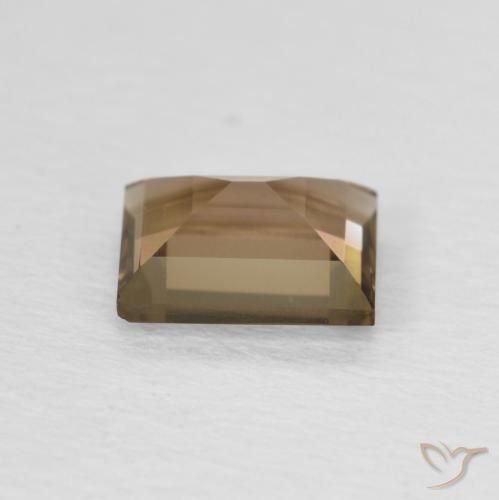 Quarzo fumé Medium Dark-Brown naturale da 0.87 ct, Taglio a baguette, VVS