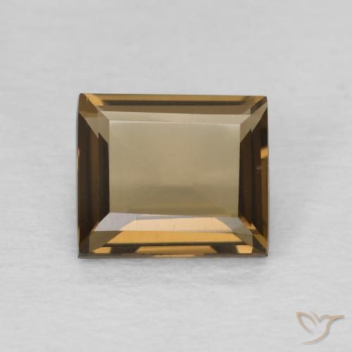 0.85ct Naturale Medium Dark-Brown Quarzo fumé, Taglio a baguette, VVS