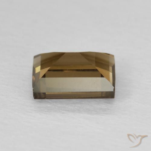 Quarzo fumé Medium Dark-Brown naturale da 0.85 ct, Taglio a baguette, VVS
