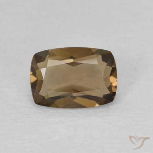 0.81ct Naturale Medium Dark-Brown Quarzo fumé, Cuscino, VVS