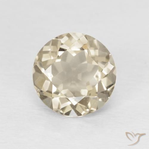 Quarzo fumé Medium Light-Brown naturale da 1.22 ct, Taglio rotondo, VVS-VS