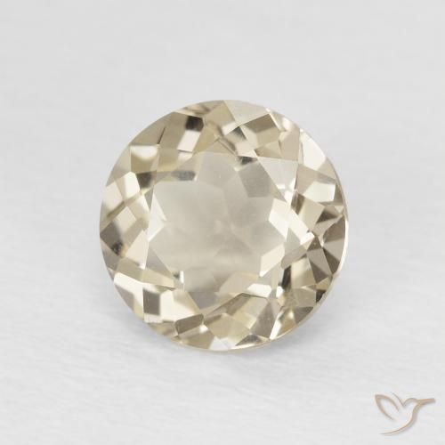 Quarzo fumé Medium Light-Brown naturale da 1.22 ct, Taglio rotondo, VVS-VS
