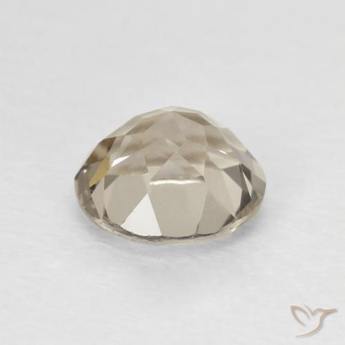 Quarzo fumé Medium Light-Brown naturale da 1.22 ct, Taglio rotondo, VVS-VS