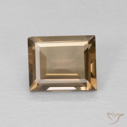 0.89ct Naturale Marrone chiaro Quarzo fumé, Taglio a baguette, VVS