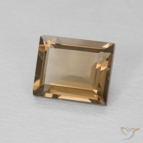 Quarzo fumé Marrone chiaro naturale da 0.89 ct, Taglio a baguette, VVS