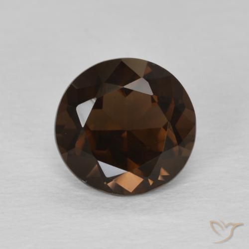1.09ct Naturale Marrone scuro Quarzo fumé, Rotondo, VVS