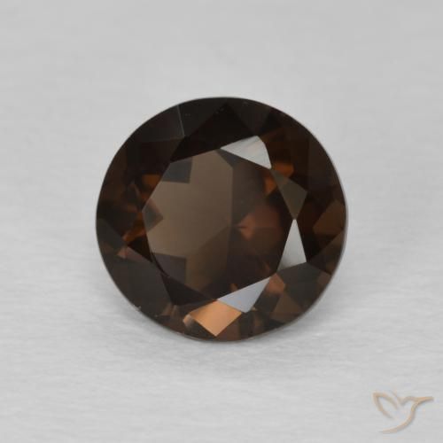 Quarzo fumé Marrone scuro naturale da 1.09 ct, Rotondo, VVS