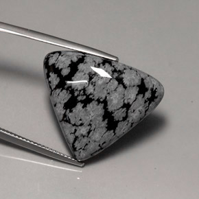 Ossidiana fiocco di neve naturale multicolore da 17,24 ct, trillion, opaco