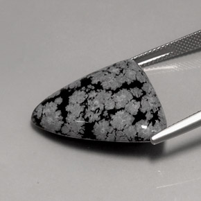 Ossidiana fiocco di neve naturale multicolore da 17,24 ct, trillion, opaco