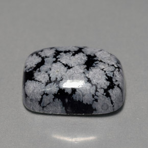 Ossidiana fiocco di neve naturale multicolore da 7,03 ct, taglio a cuscino, opaco