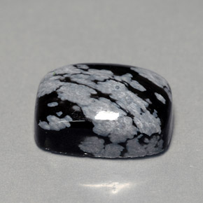 Ossidiana fiocco di neve naturale multicolore da 7,06 ct, taglio a cuscino, opaco