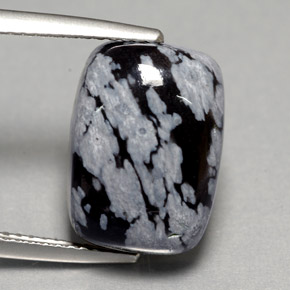 Ossidiana fiocco di neve naturale multicolore da 7,06 ct, taglio a cuscino, opaco