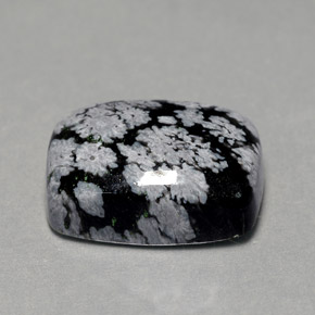 Ossidiana fiocco di neve naturale multicolore da 6,92 ct, taglio a cuscino, opaco