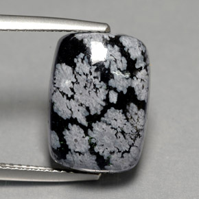 Ossidiana fiocco di neve naturale multicolore da 6,92 ct, taglio a cuscino, opaco