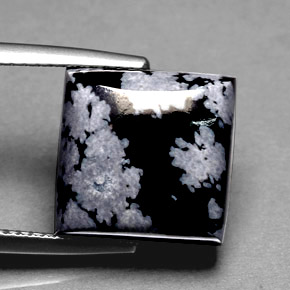 Ossidiana fiocco di neve Fiocco di neve naturale da 7.80 ct, Quadrato, Opaco