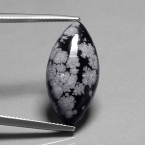 Ossidiana fiocco di neve naturale multicolore da 10,16 ct, marchesa, opaco