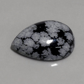 Ossidiana fiocco di neve naturale multicolore da 8,15 ct, taglio a pera, opaco