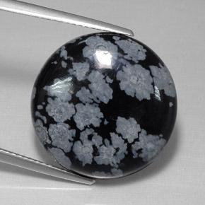Ossidiana fiocco di neve naturale multicolore da 15,77 ct, taglio rotondo, opaco