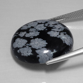 Ossidiana fiocco di neve naturale multicolore da 15,77 ct, taglio rotondo, opaco