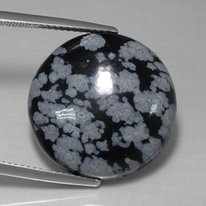 Ossidiana fiocco di neve naturale multicolore da 16,38 ct, taglio rotondo, opaco