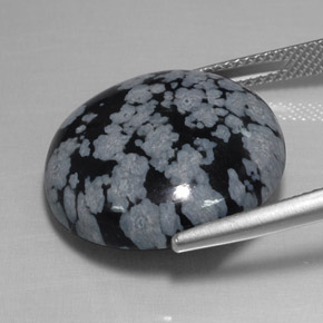 Ossidiana fiocco di neve naturale multicolore da 16,38 ct, taglio rotondo, opaco